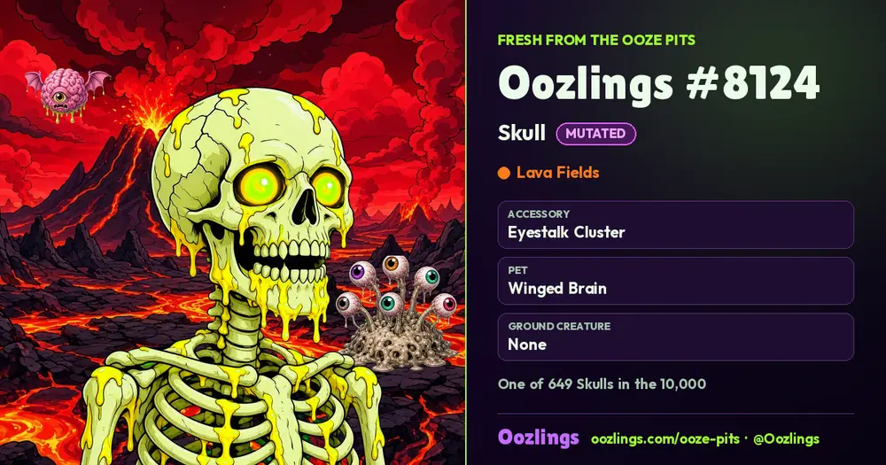 Oozlings #8124, a Mutated Skull in Lava Fields