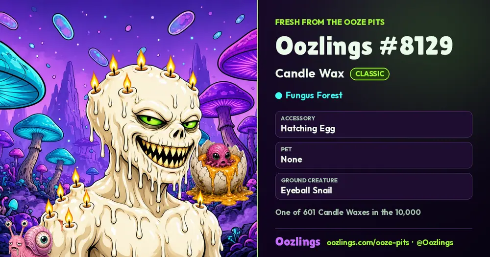 Oozlings #8129, a Classic Candle Wax in Fungus Forest