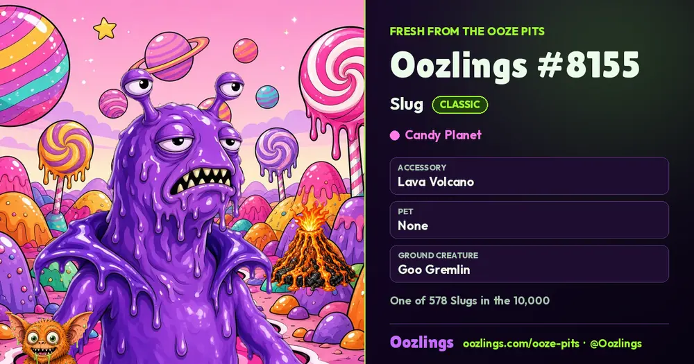 Oozlings #8155, a Classic Slug in Candy Planet