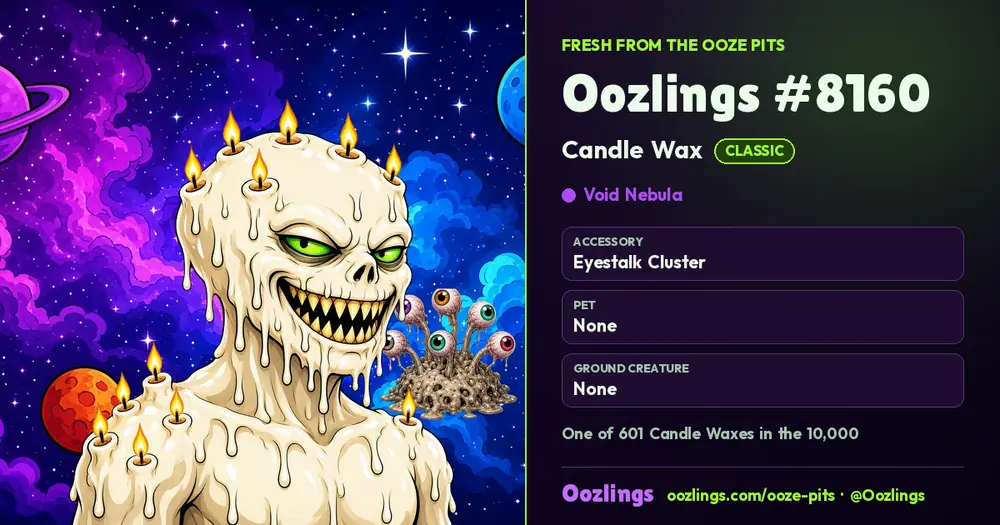 Oozlings #8160, a Classic Candle Wax in Void Nebula