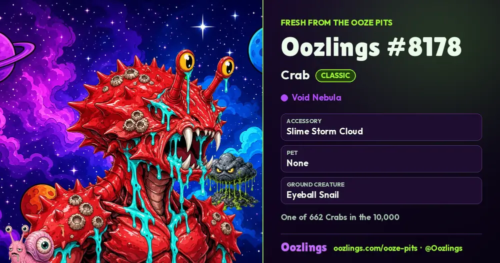 Oozlings #8178, a Classic Crab in Void Nebula