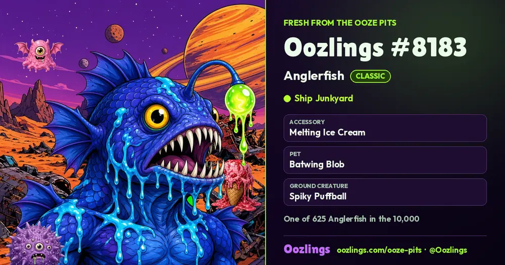 Oozlings #8183, a Classic Anglerfish in Ship Junkyard