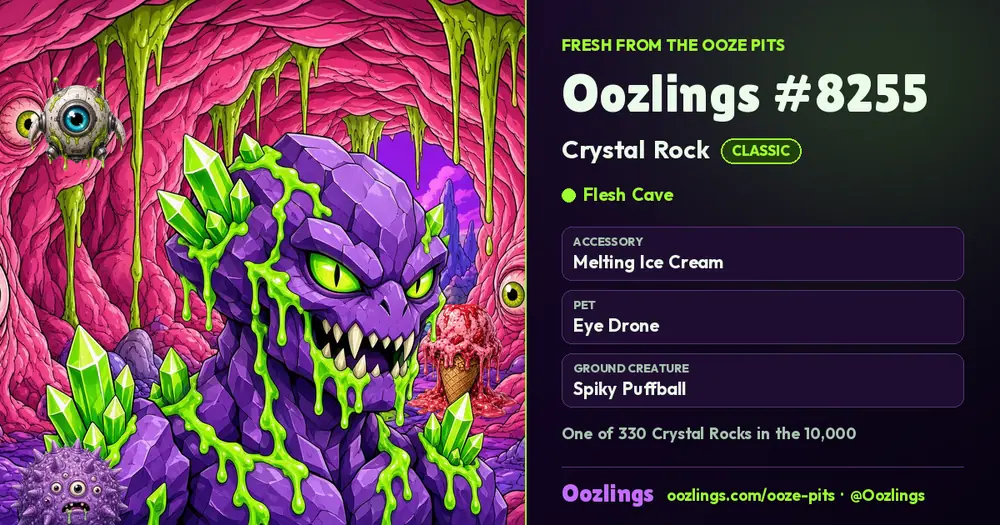 Oozlings #8255, a Classic Crystal Rock in Flesh Cave