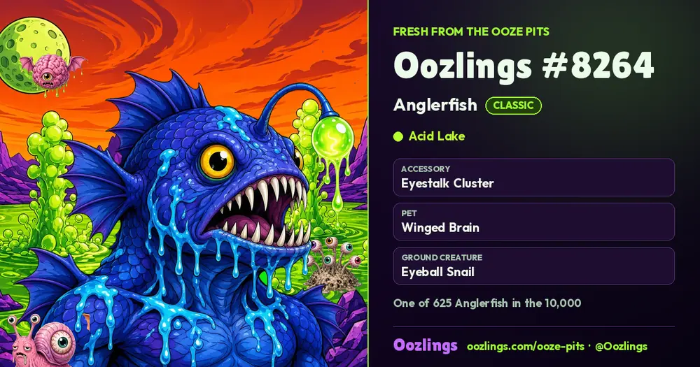 Oozlings #8264, a Classic Anglerfish in Acid Lake