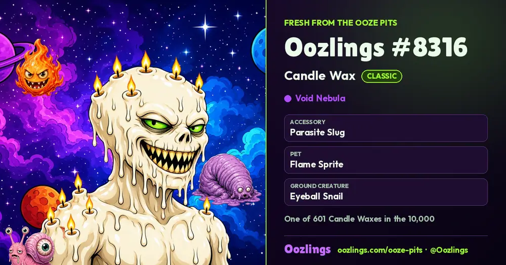 Oozlings #8316, a Classic Candle Wax in Void Nebula