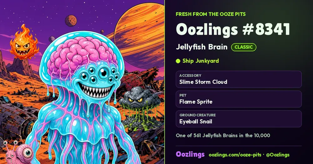 Oozlings #8341, a Classic Jellyfish Brain in Ship Junkyard
