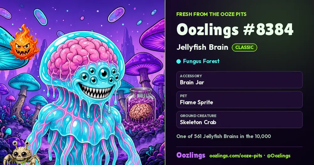 Oozlings #8384, a Classic Jellyfish Brain in Fungus Forest