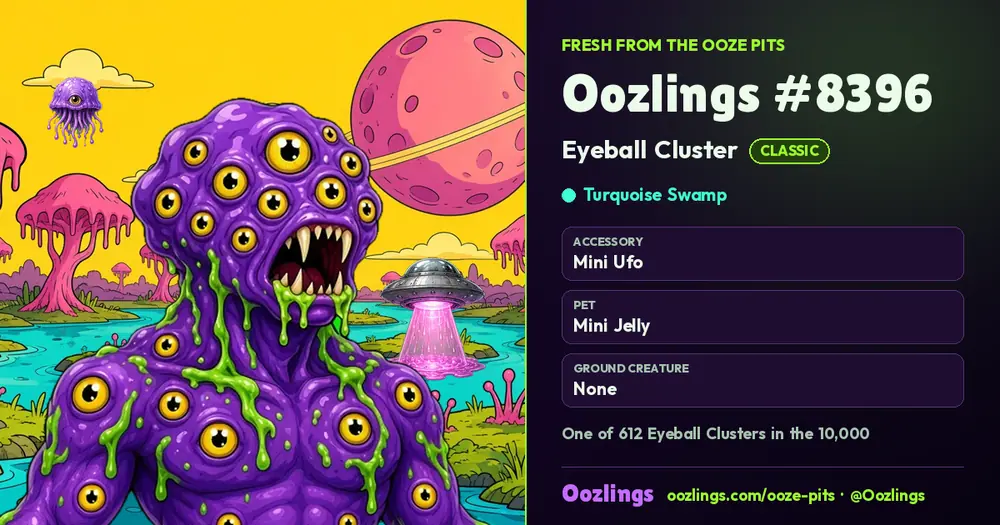 Oozlings #8396, a Classic Eyeball Cluster in Turquoise Swamp