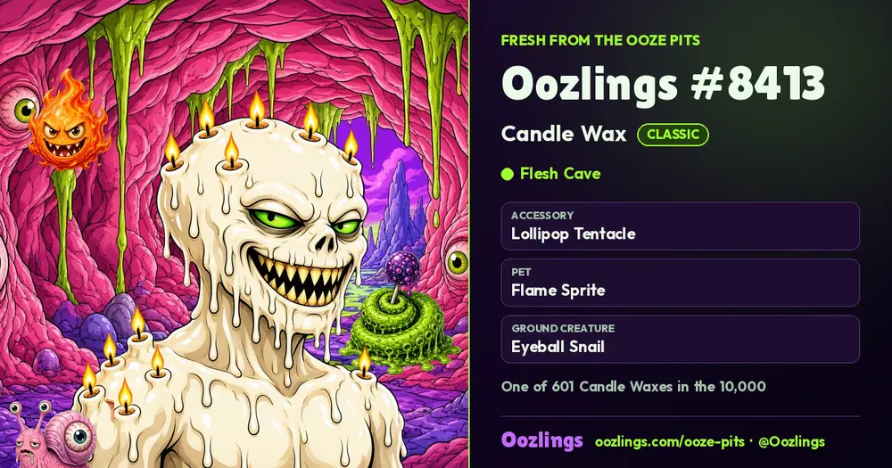 Oozlings #8413, a Classic Candle Wax in Flesh Cave
