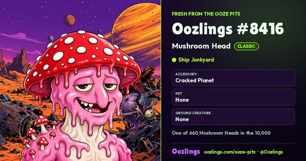 Oozlings #8416, a Classic Mushroom Head in Ship Junkyard