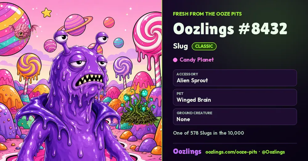 Oozlings #8432, a Classic Slug in Candy Planet