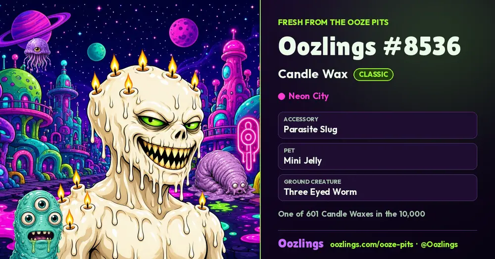 Oozlings #8536, a Classic Candle Wax in Neon City