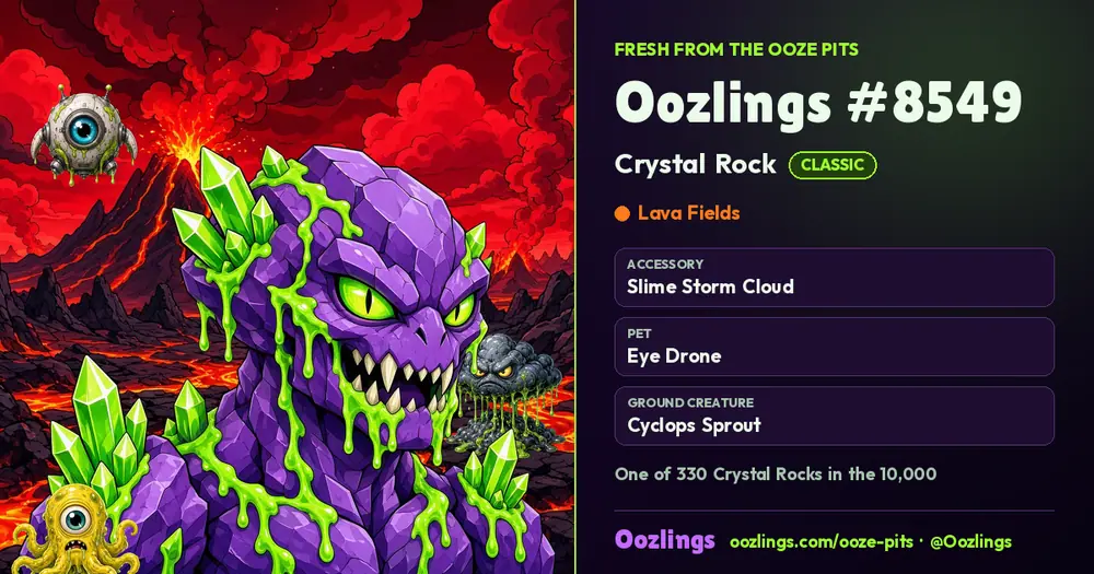 Oozlings #8549, a Classic Crystal Rock in Lava Fields