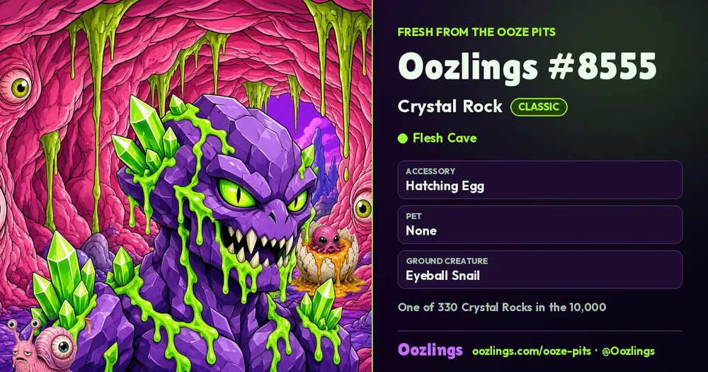 Oozlings #8555, a Classic Crystal Rock in Flesh Cave