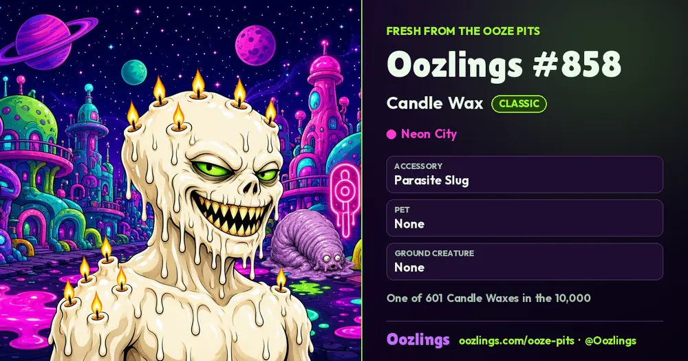 Oozlings #858, a Classic Candle Wax in Neon City
