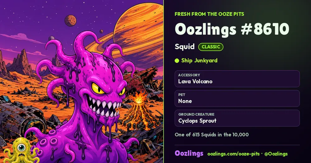 Oozlings #8610, a Classic Squid in Ship Junkyard