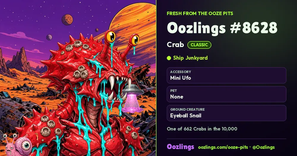 Oozlings #8628, a Classic Crab in Ship Junkyard