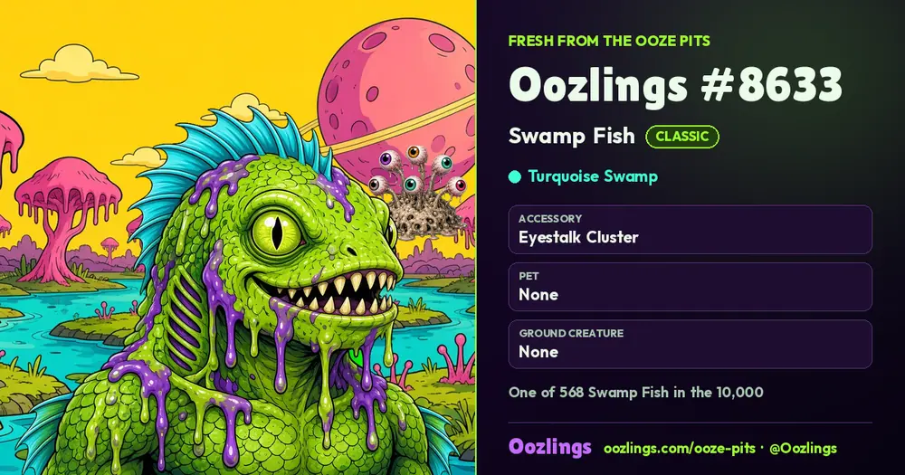 Oozlings #8633, a Classic Swamp Fish in Turquoise Swamp
