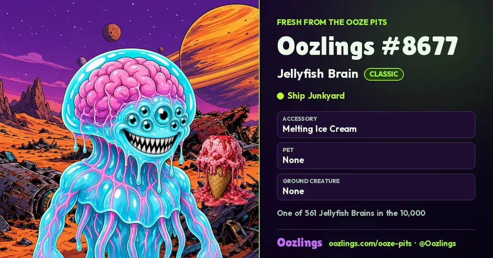 Oozlings #8677, a Classic Jellyfish Brain in Ship Junkyard