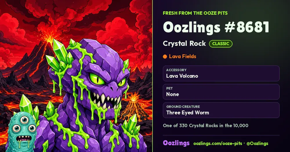 Oozlings #8681, a Classic Crystal Rock in Lava Fields