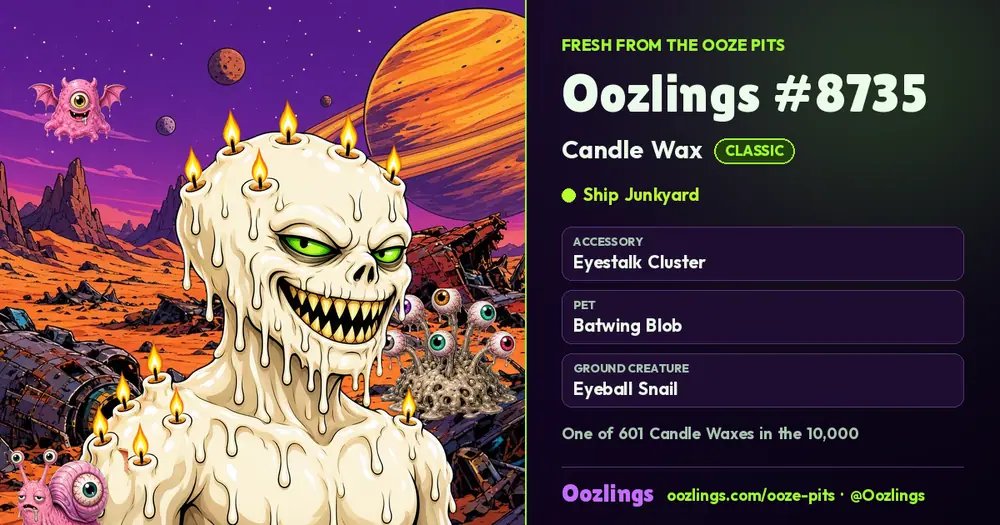 Oozlings #8735, a Classic Candle Wax in Ship Junkyard