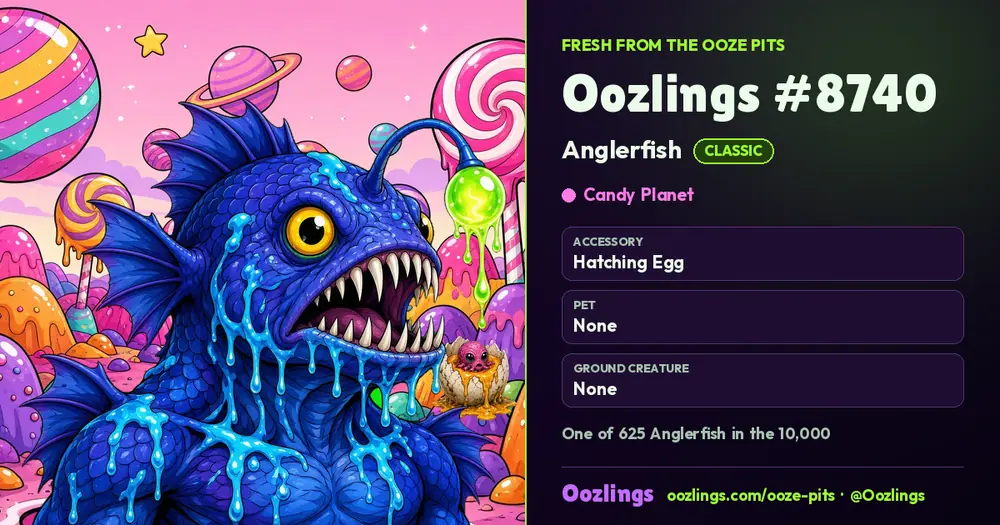 Oozlings #8740, a Classic Anglerfish in Candy Planet