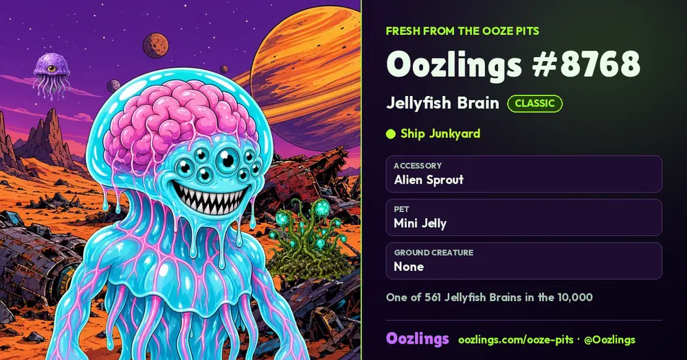 Oozlings #8768, a Classic Jellyfish Brain in Ship Junkyard