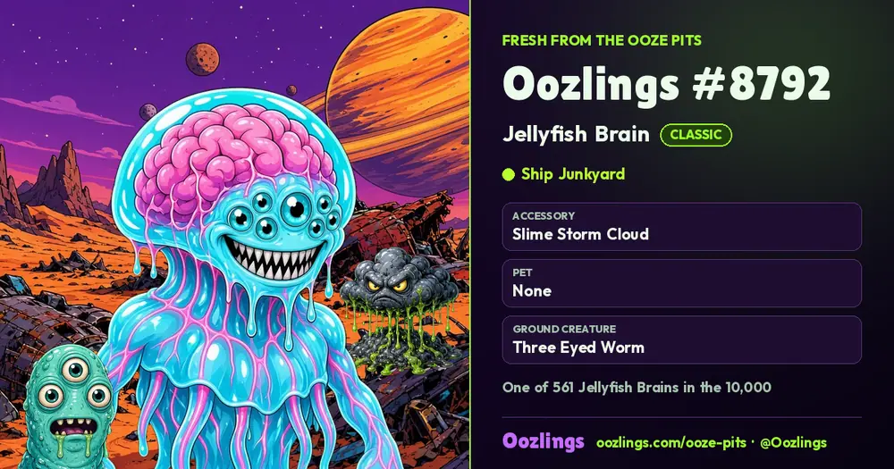 Oozlings #8792, a Classic Jellyfish Brain in Ship Junkyard
