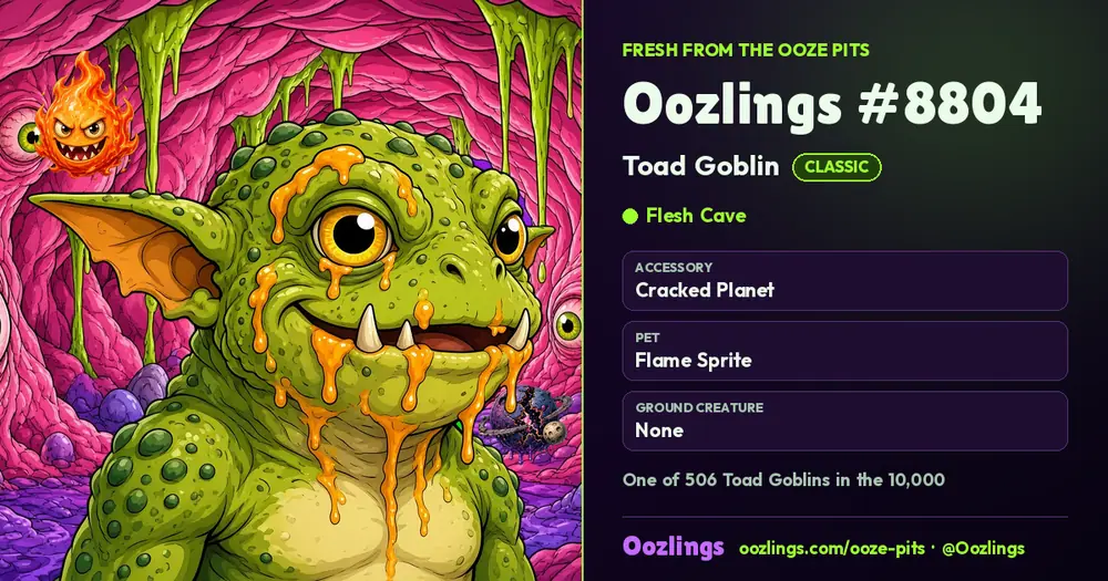 Oozlings #8804, a Classic Toad Goblin in Flesh Cave