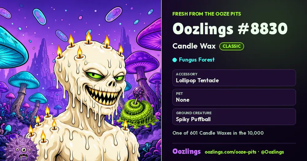 Oozlings #8830, a Classic Candle Wax in Fungus Forest