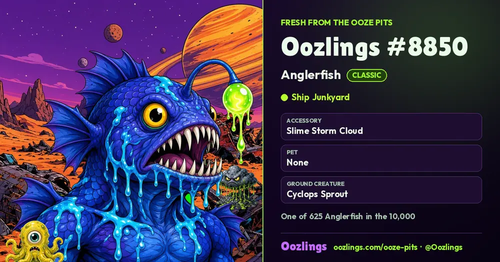 Oozlings #8850, a Classic Anglerfish in Ship Junkyard