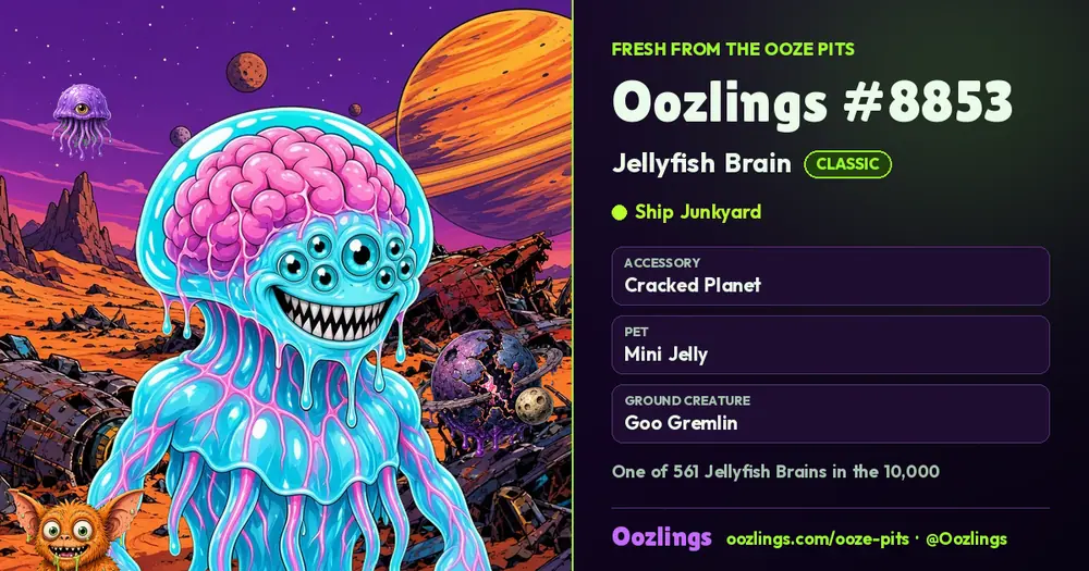 Oozlings #8853, a Classic Jellyfish Brain in Ship Junkyard