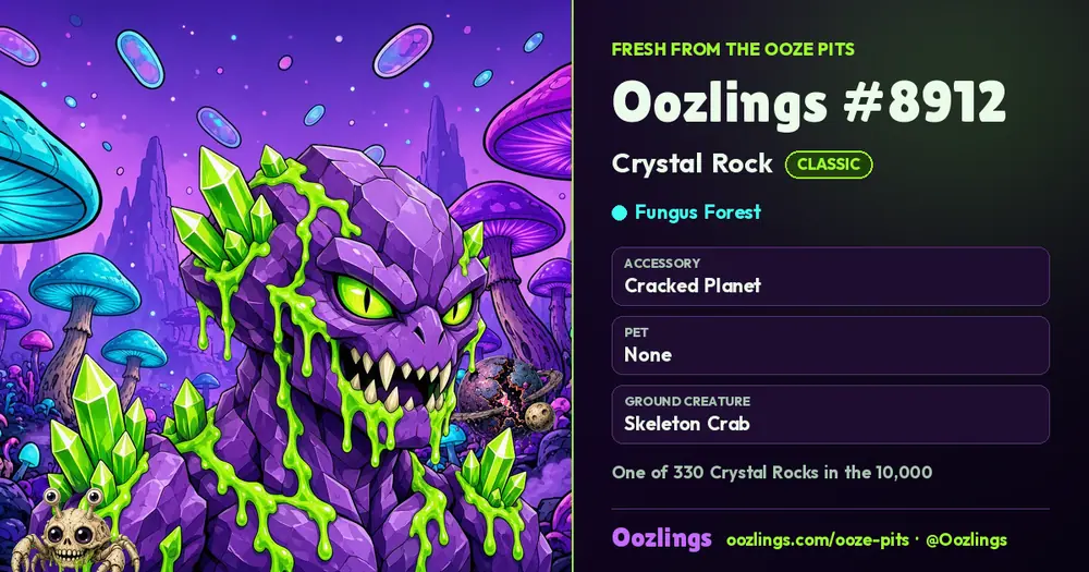 Oozlings #8912, a Classic Crystal Rock in Fungus Forest