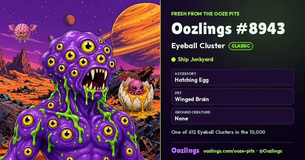 Oozlings #8943, a Classic Eyeball Cluster in Ship Junkyard