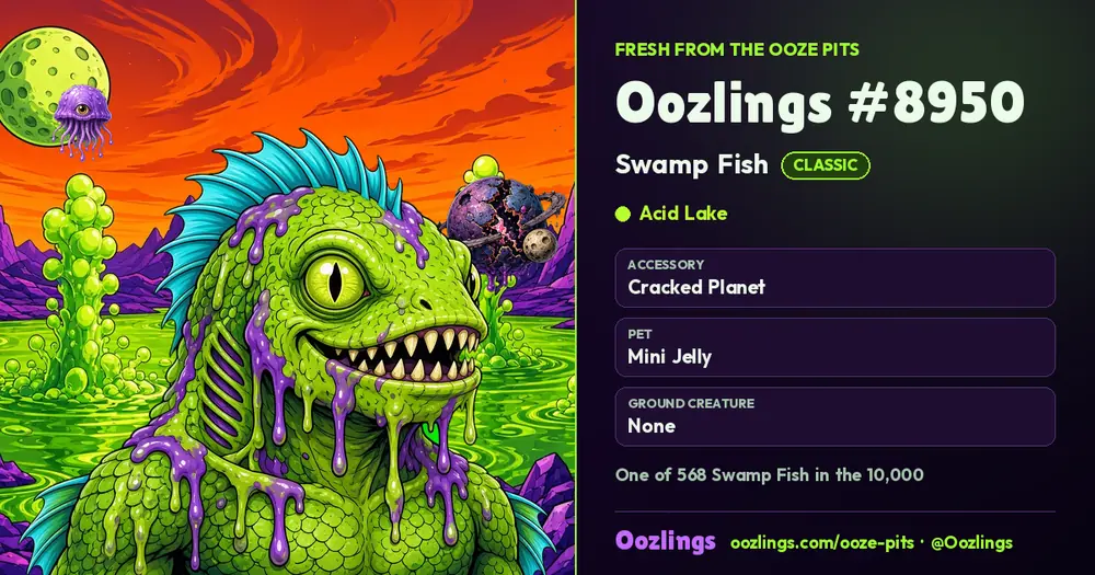 Oozlings #8950, a Classic Swamp Fish in Acid Lake