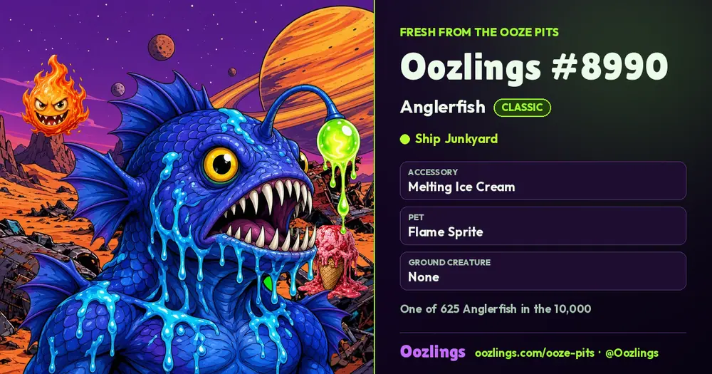 Oozlings #8990, a Classic Anglerfish in Ship Junkyard