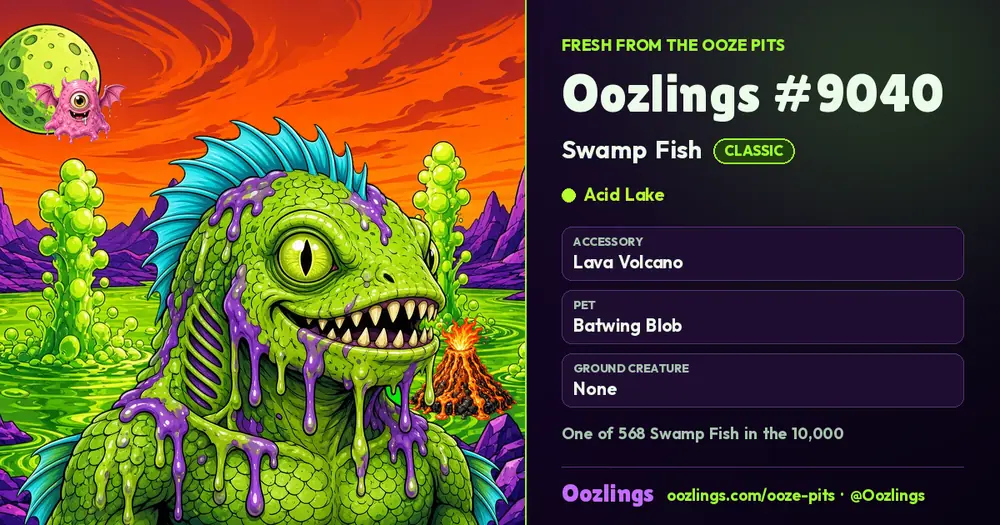 Oozlings #9040, a Classic Swamp Fish in Acid Lake