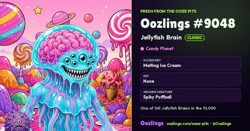 Oozlings #9048, a Classic Jellyfish Brain in Candy Planet