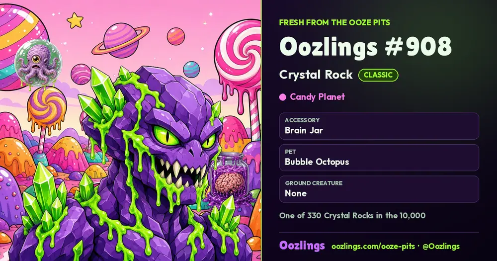 Oozlings #908, a Classic Crystal Rock in Candy Planet