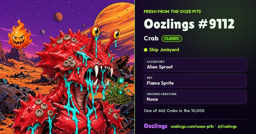 Oozlings #9112, a Classic Crab in Ship Junkyard