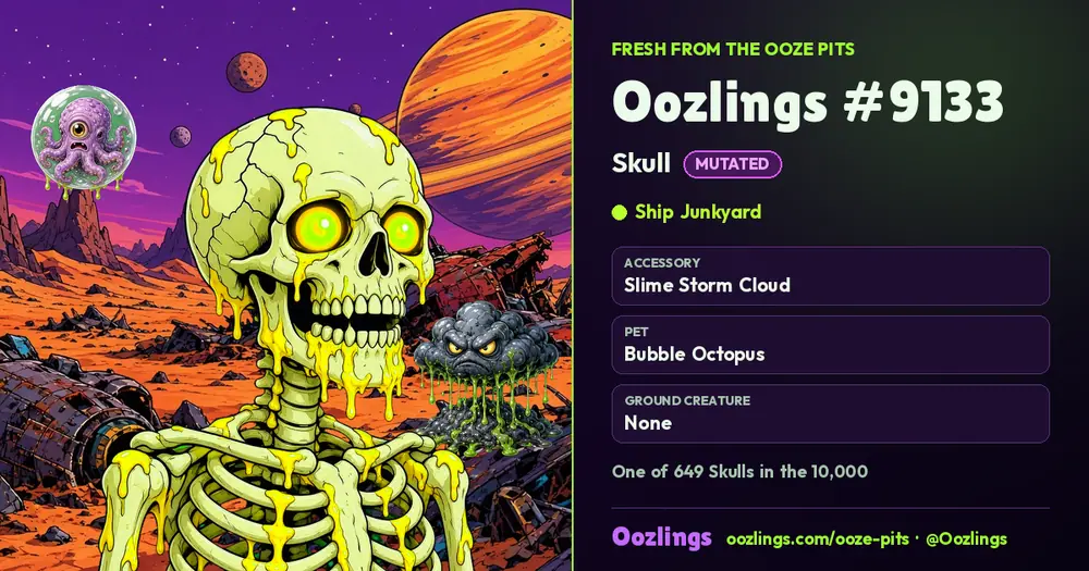 Oozlings #9133, a Mutated Skull in Ship Junkyard