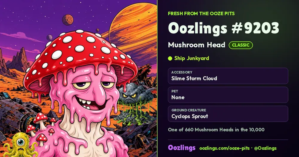 Oozlings #9203, a Classic Mushroom Head in Ship Junkyard