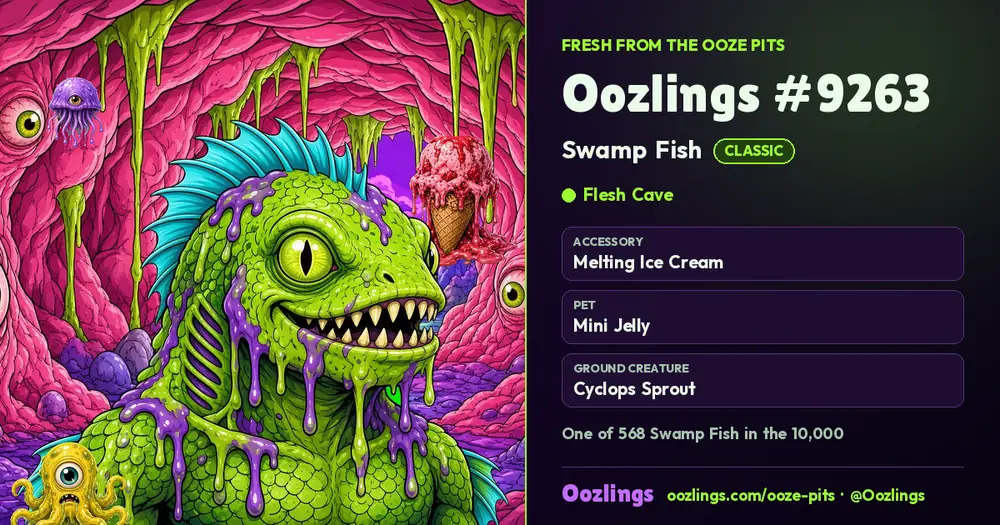 Oozlings #9263, a Classic Swamp Fish in Flesh Cave