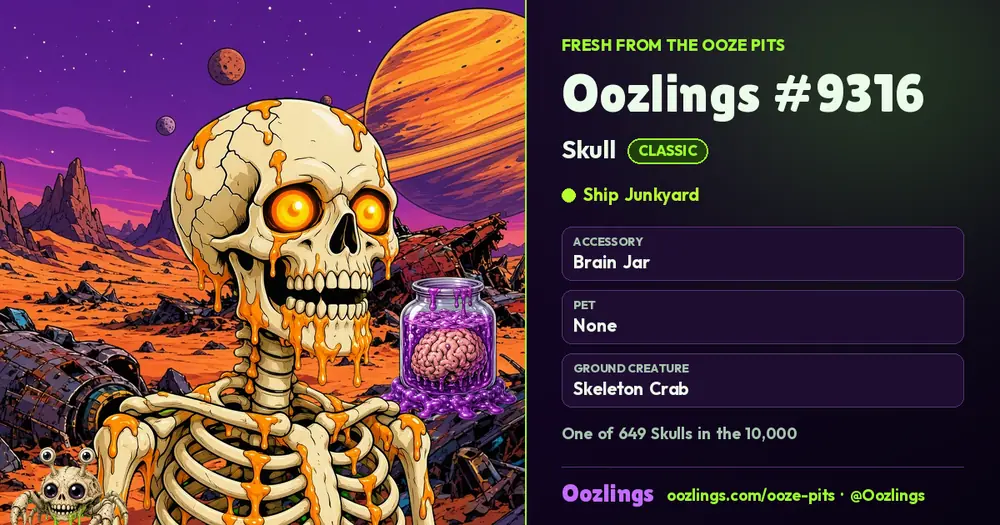 Oozlings #9316, a Classic Skull in Ship Junkyard