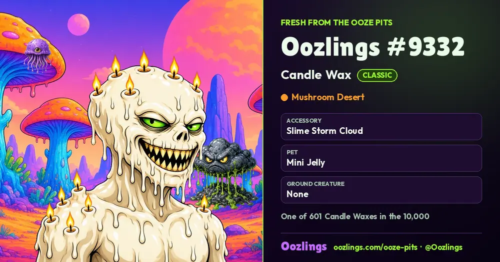 Oozlings #9332, a Classic Candle Wax in Mushroom Desert