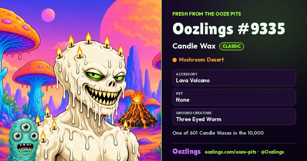 Oozlings #9335, a Classic Candle Wax in Mushroom Desert