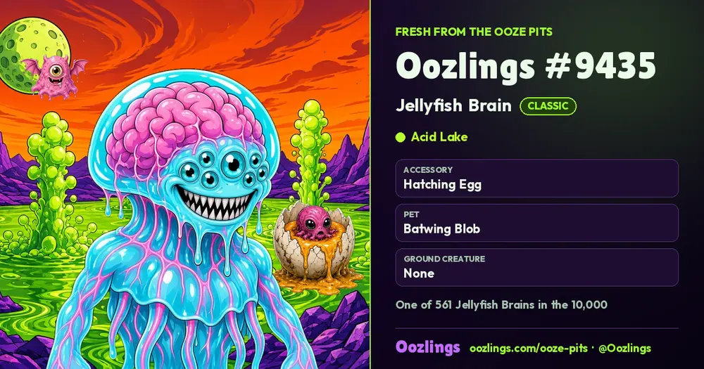 Oozlings #9435, a Classic Jellyfish Brain in Acid Lake