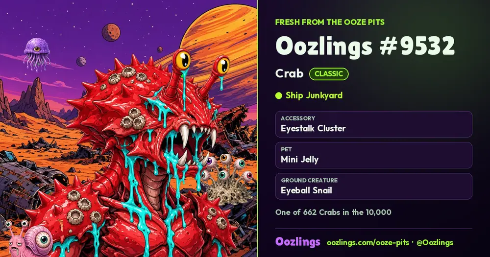 Oozlings #9532, a Classic Crab in Ship Junkyard