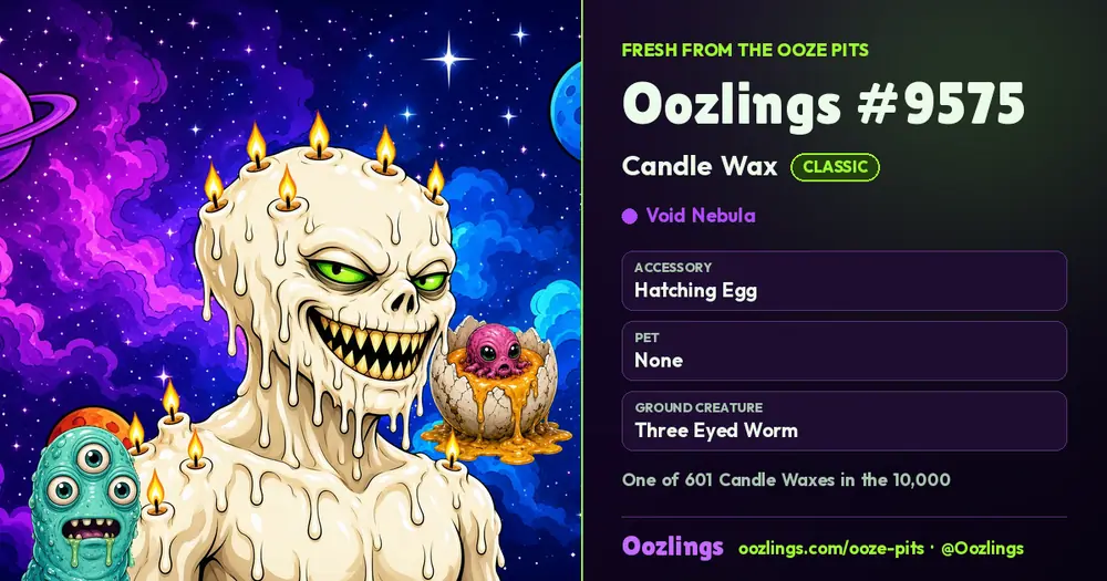 Oozlings #9575, a Classic Candle Wax in Void Nebula
