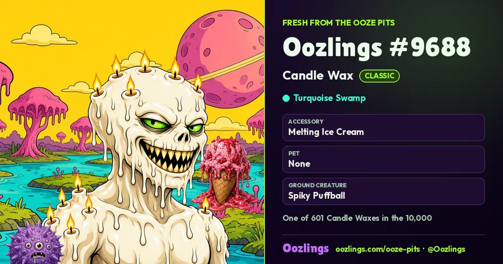 Oozlings #9688, a Classic Candle Wax in Turquoise Swamp